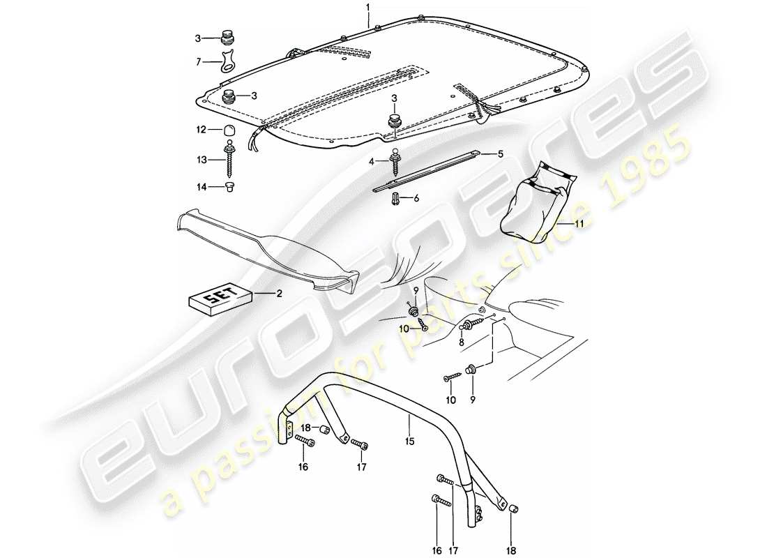 a part diagram from the porsche 1986 (911) parts catalogue