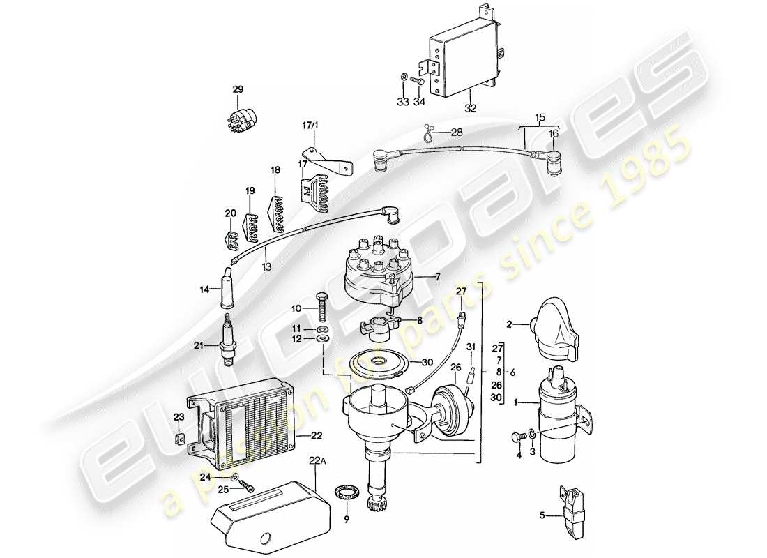 a part diagram from the porsche 928 parts catalogue