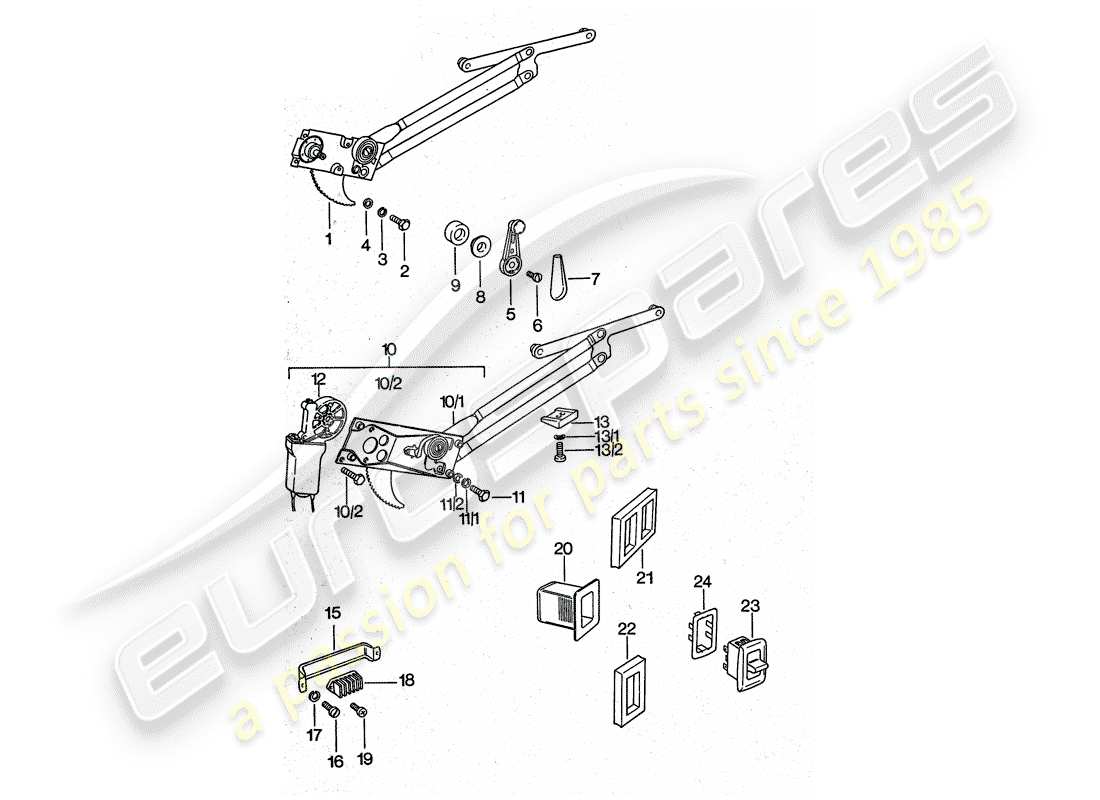 a part diagram from the porsche 1977 (911 turbo) parts catalogue