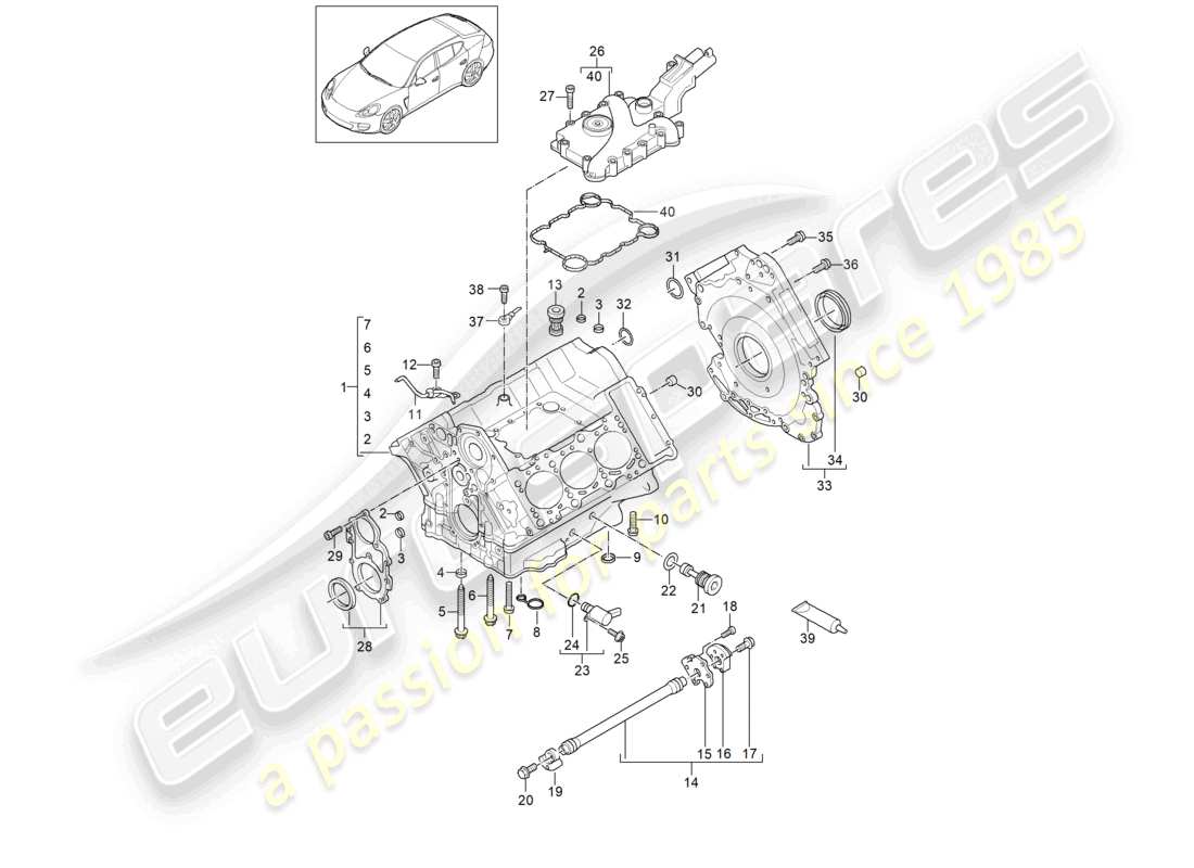 VIEW PARTS DIAGRAMS FROM THE PORSCHE PANAMERA PARTS CATALOGUE a part diagram from the porsche panamera parts catalogue