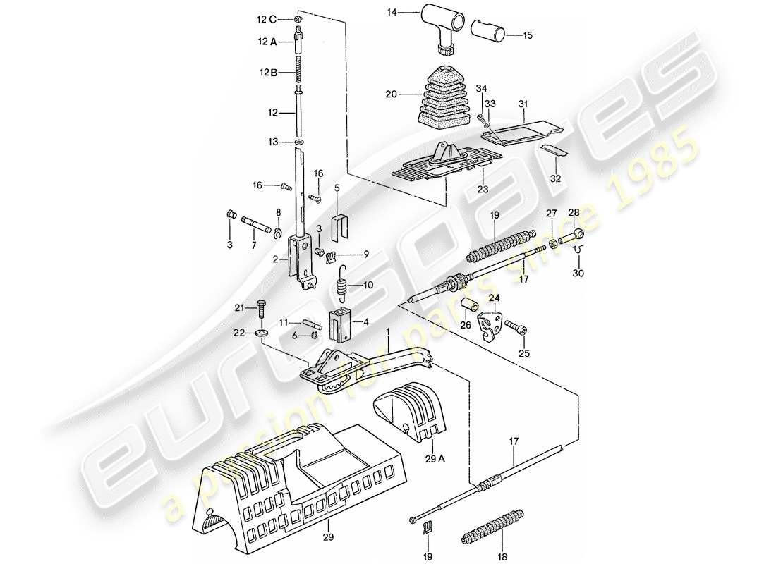 a part diagram from the porsche 928 parts catalogue