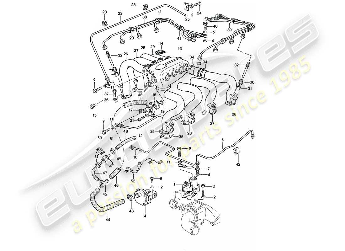 a part diagram from the porsche 1983 (928) parts catalogue