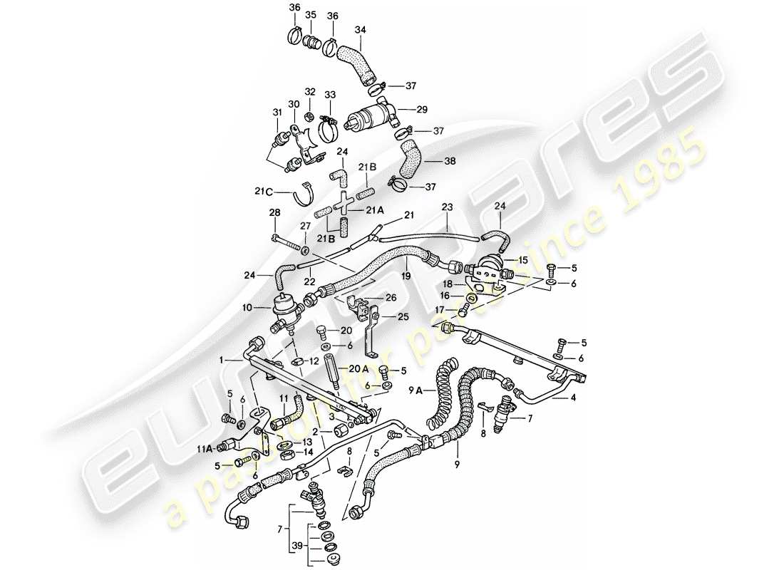 VIEW PARTS DIAGRAMS FROM THE PORSCHE 911 PARTS CATALOGUE a part diagram from the porsche 911 parts catalogue