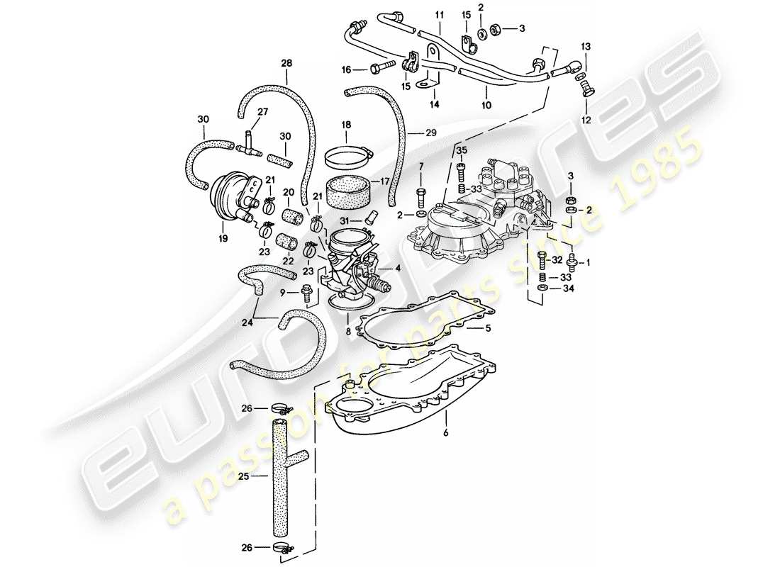 VIEW PARTS DIAGRAMS FROM THE PORSCHE 928 PARTS CATALOGUE a part diagram from the porsche 928 parts catalogue