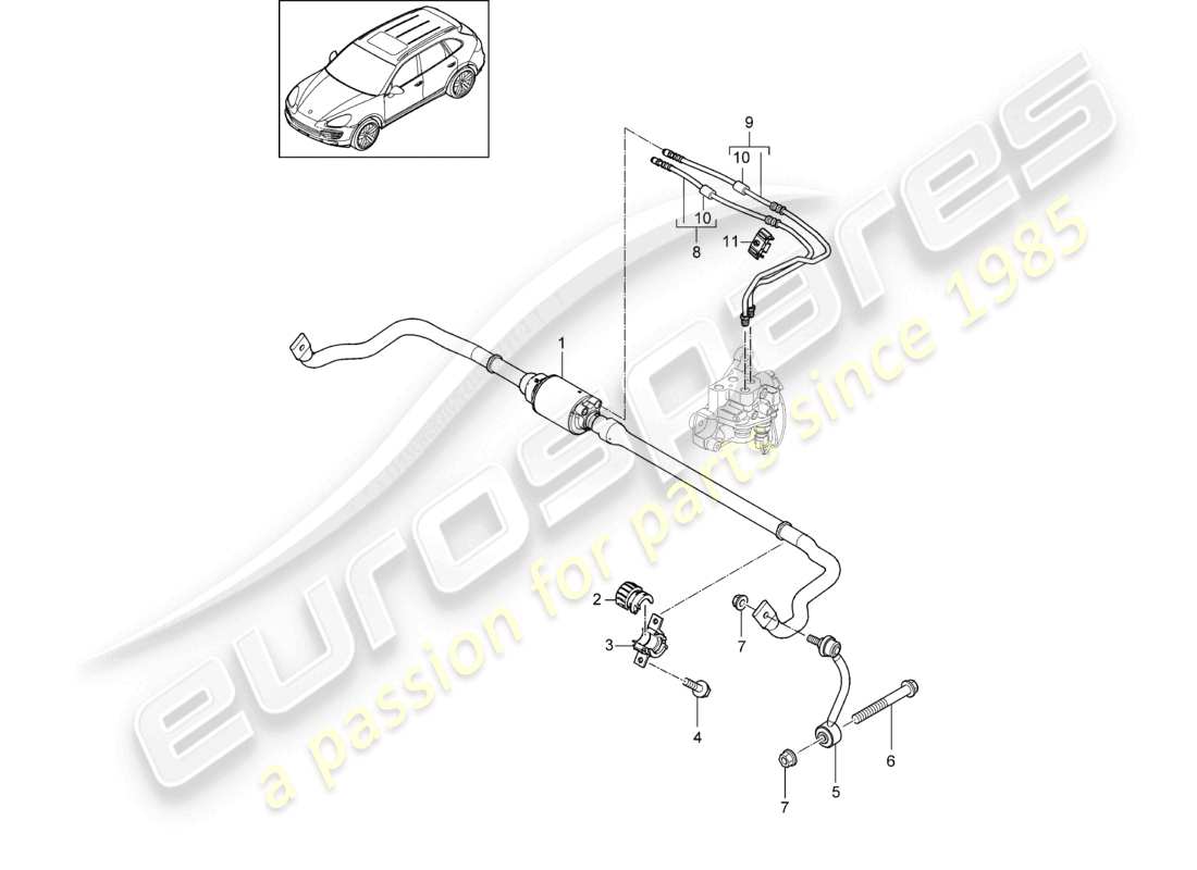 a part diagram from the porsche cayenne parts catalogue