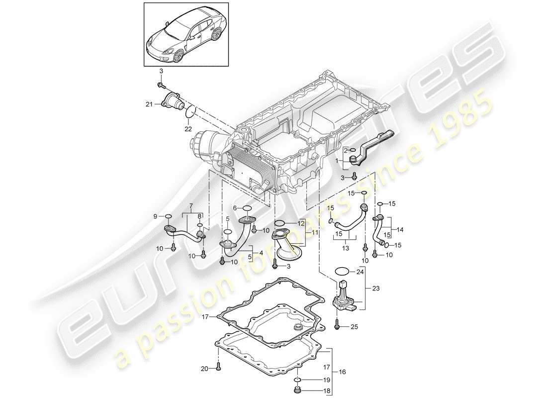 a part diagram from the porsche panamera parts catalogue