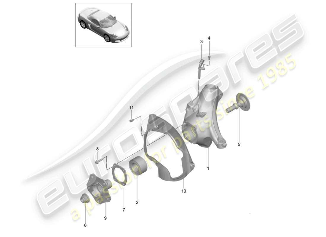 a part diagram from the porsche 2019 (718 boxster) parts catalogue