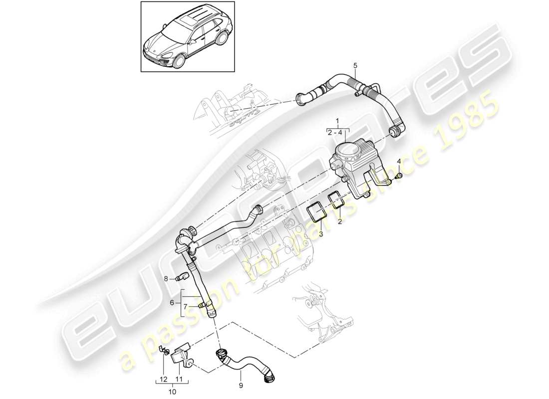 a part diagram from the porsche 2015 (cayenne e2 92a) parts catalogue