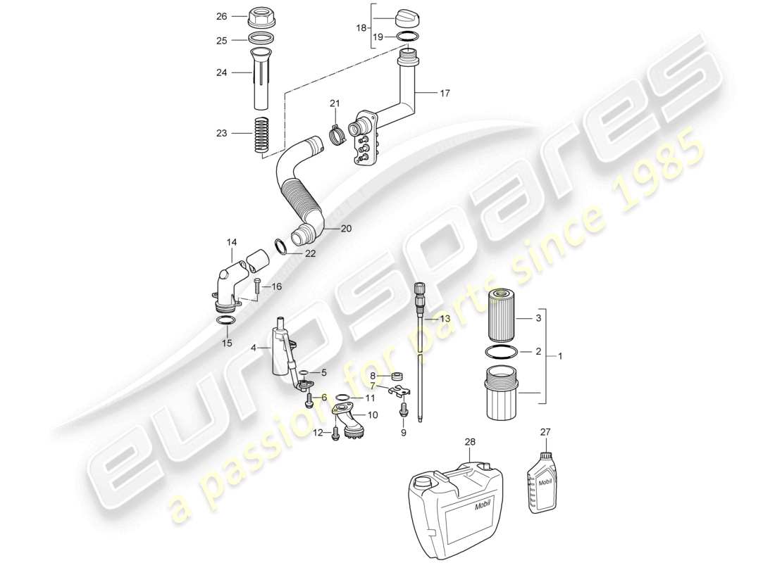 a part diagram from the porsche boxster parts catalogue