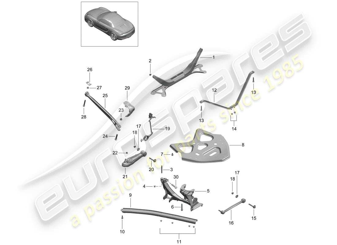 a part diagram from the porsche 2012 (981 boxster) parts catalogue