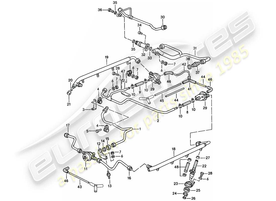 a part diagram from the porsche 1983 (928) parts catalogue