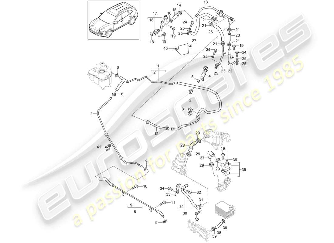 a part diagram from the porsche cayenne parts catalogue