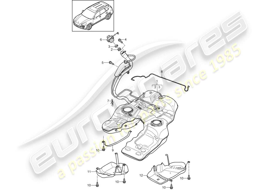 a part diagram from the porsche cayenne parts catalogue