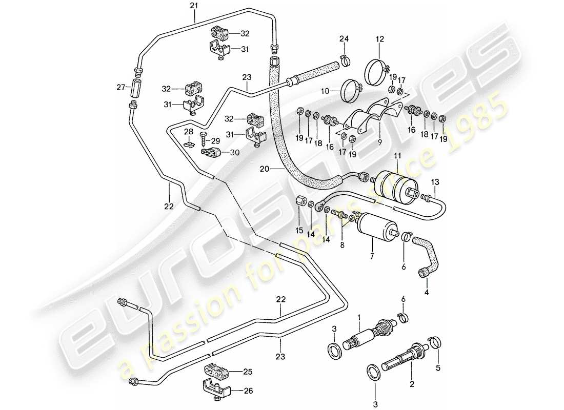 a part diagram from the porsche 928 parts catalogue
