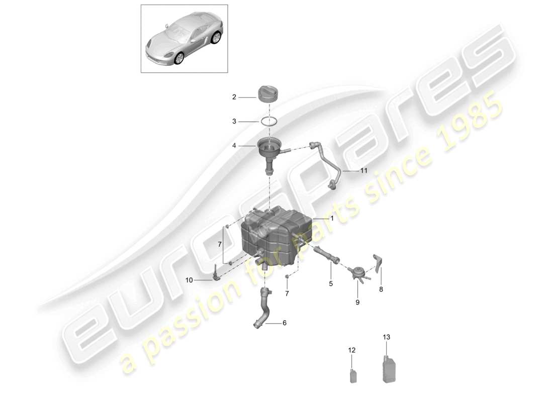 a part diagram from the porsche 2020 (718 cayman) parts catalogue