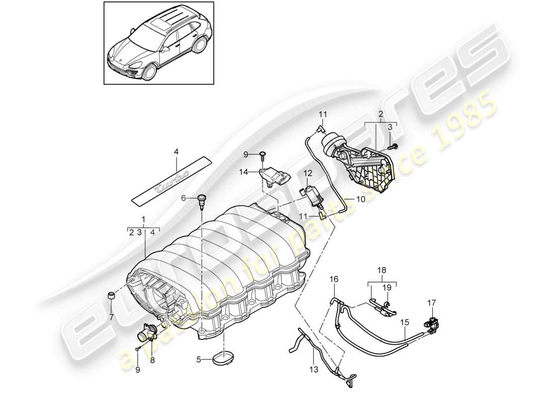 a part diagram from the porsche cayenne parts catalogue