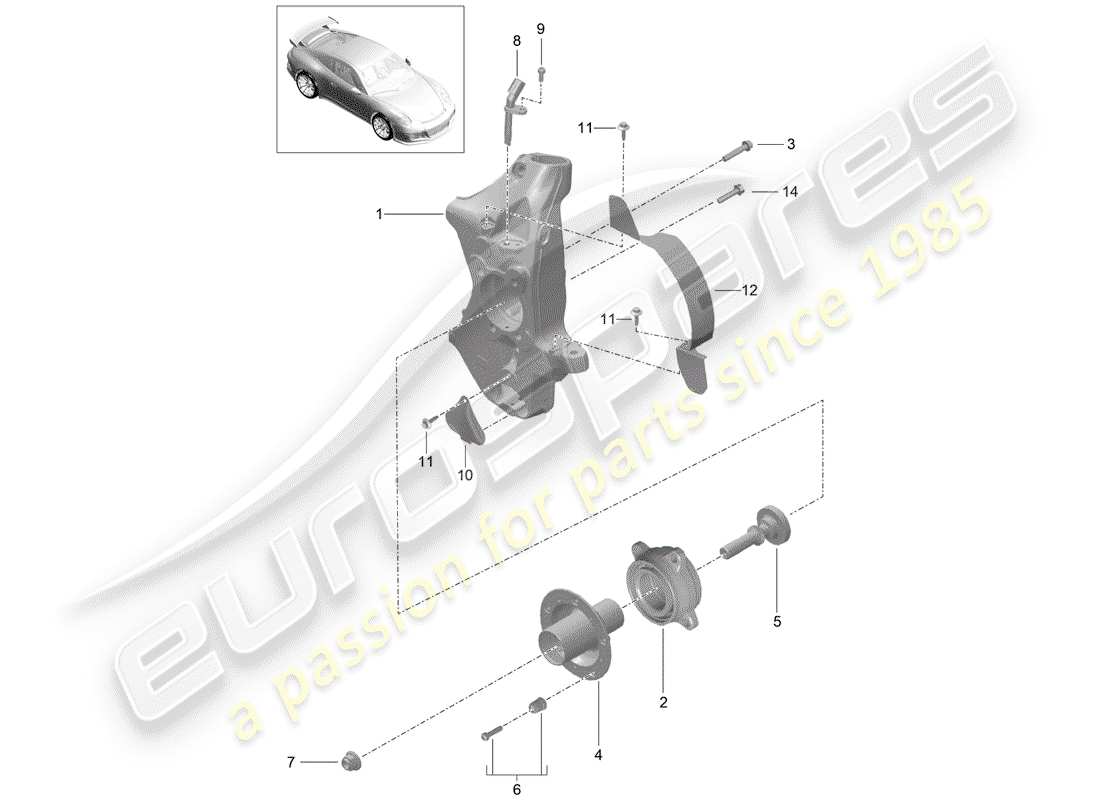 a part diagram from the porsche 991 parts catalogue
