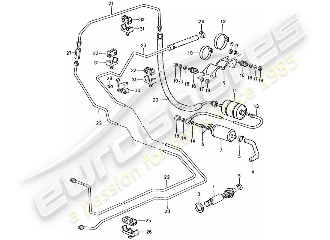 a part diagram from the porsche 1994 (928) parts catalogue