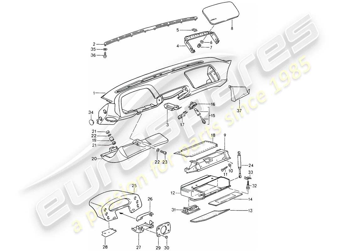 a part diagram from the porsche 928 parts catalogue