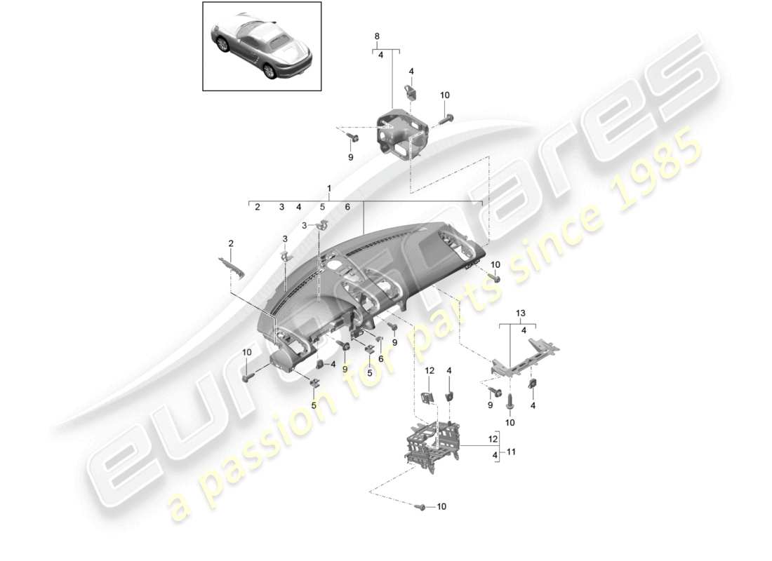 a part diagram from the porsche boxster parts catalogue