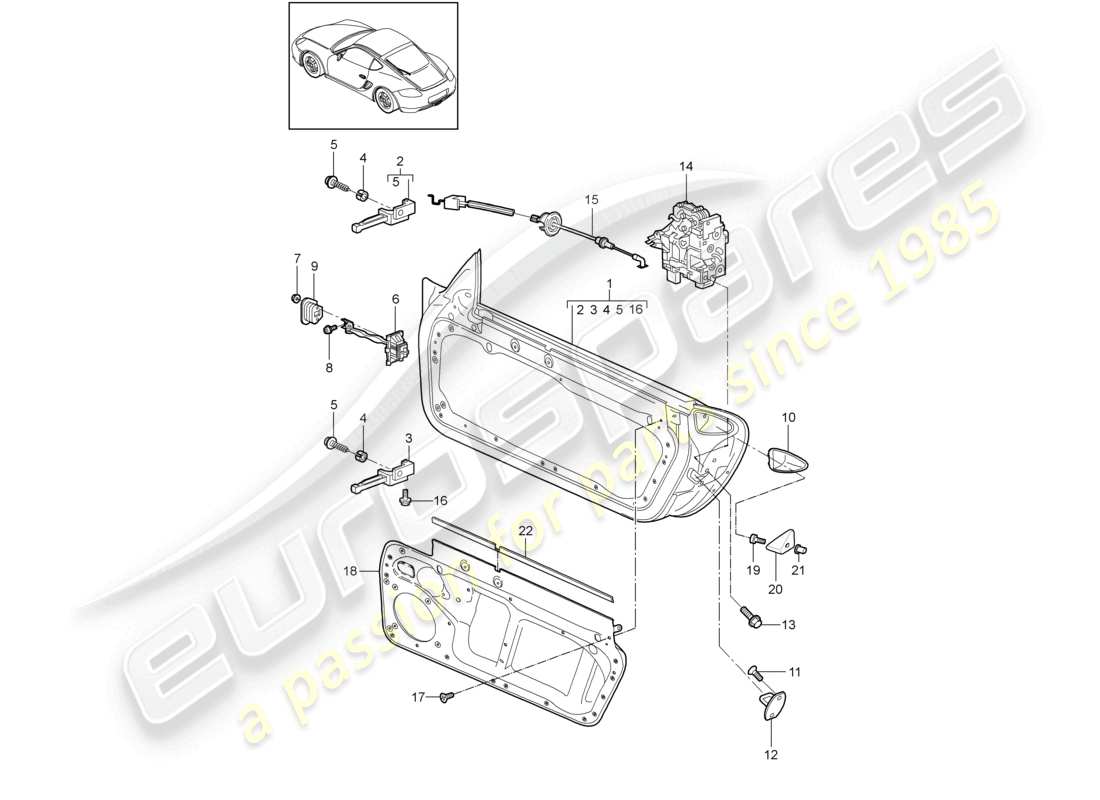 a part diagram from the porsche cayman parts catalogue