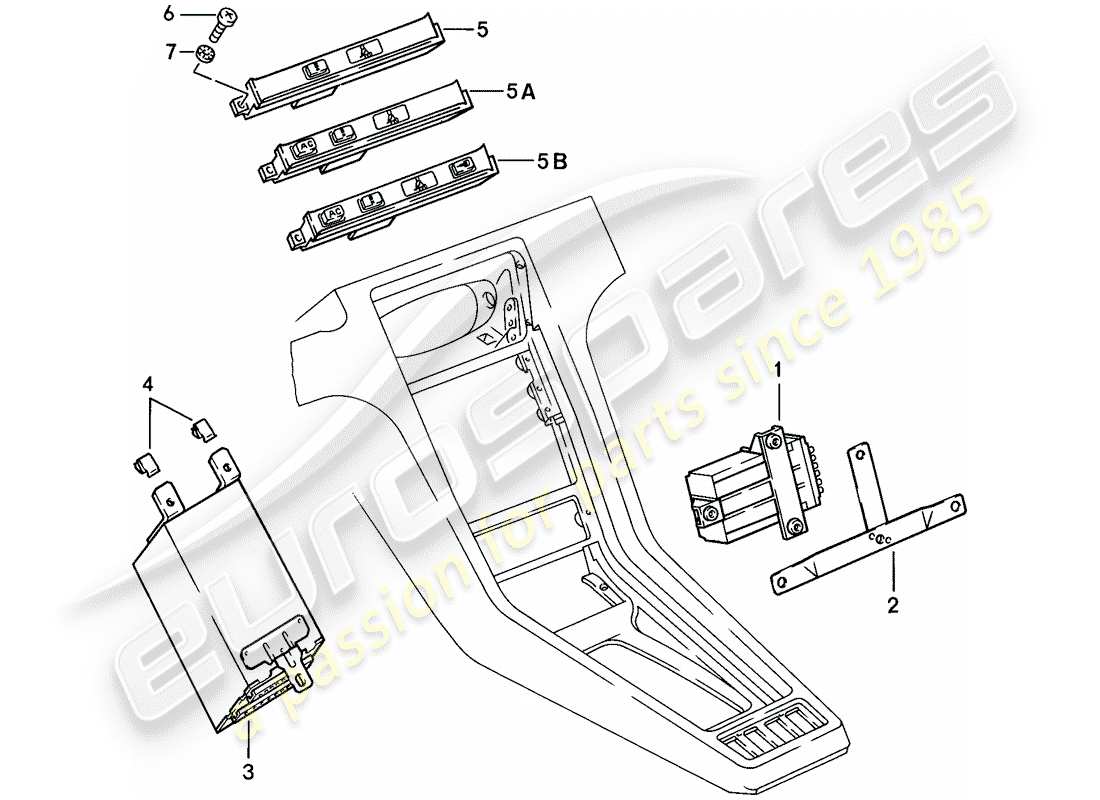 a part diagram from the porsche 1986 (928) parts catalogue
