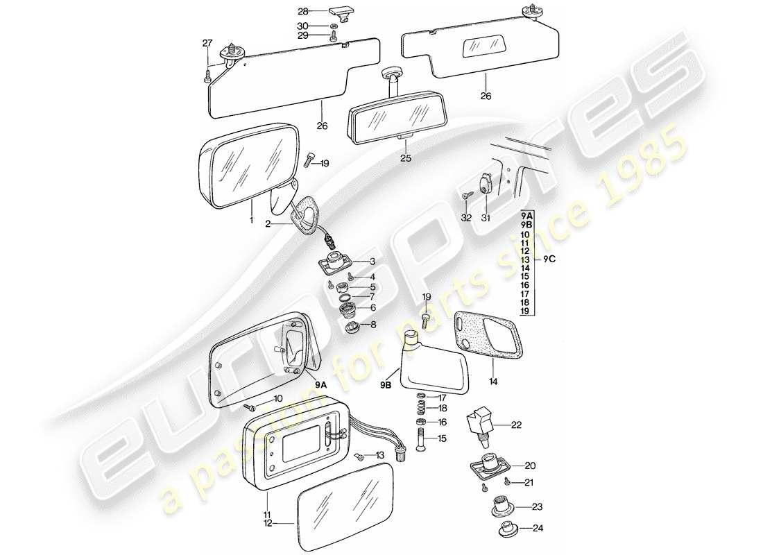 a part diagram from the porsche 1984 (944) parts catalogue
