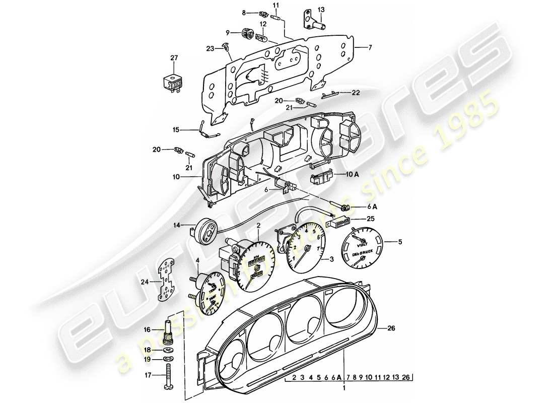 a part diagram from the porsche 1986 (928) parts catalogue