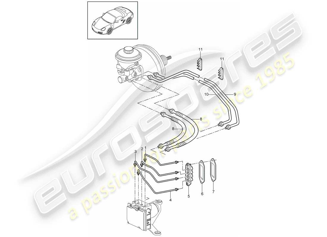 a part diagram from the porsche 2012 (987 boxster) parts catalogue
