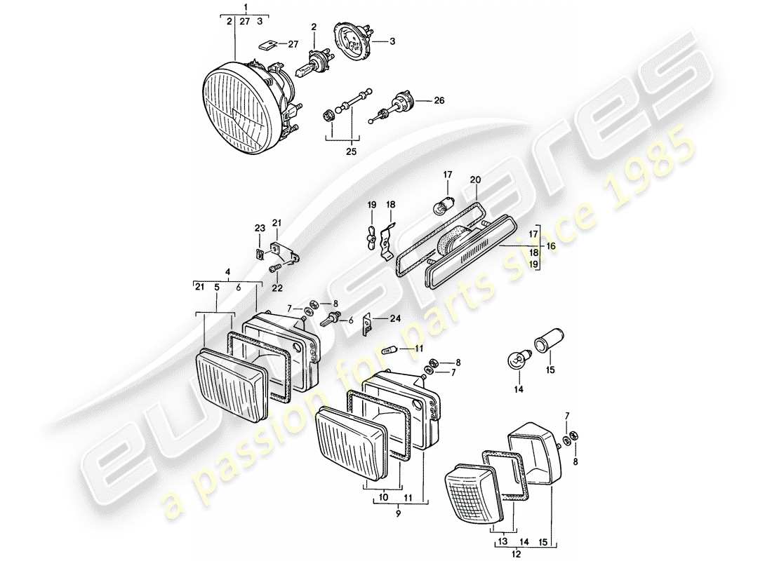 a part diagram from the porsche 1983 (928) parts catalogue