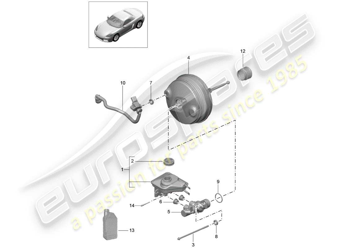 a part diagram from the porsche 2019 (718 boxster) parts catalogue