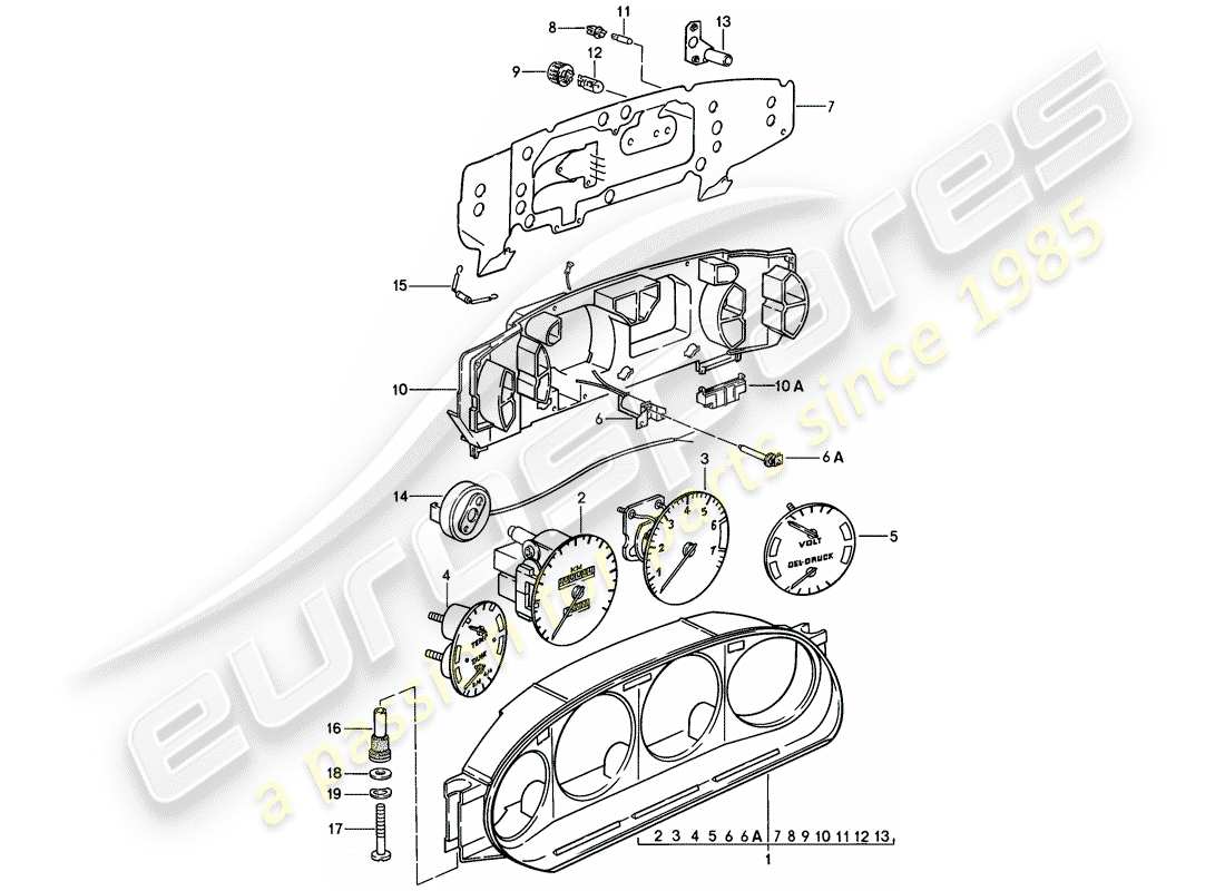 a part diagram from the porsche 1982 (928) parts catalogue