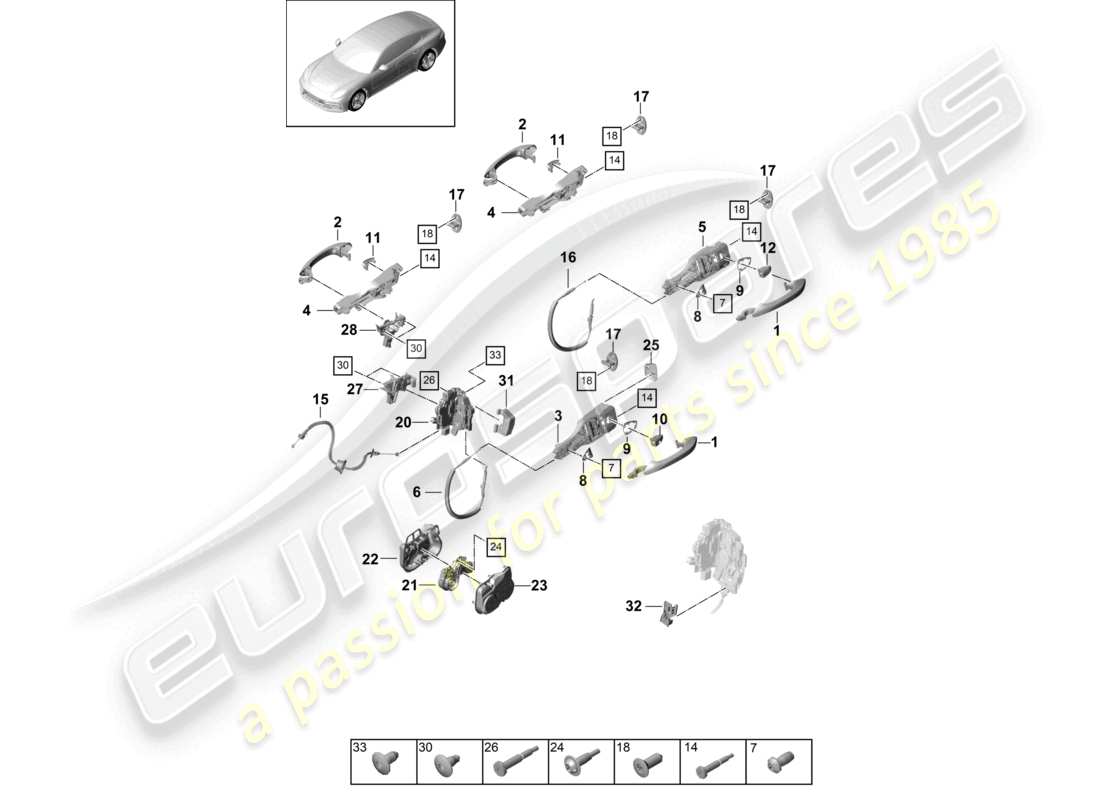 a part diagram from the porsche panamera parts catalogue