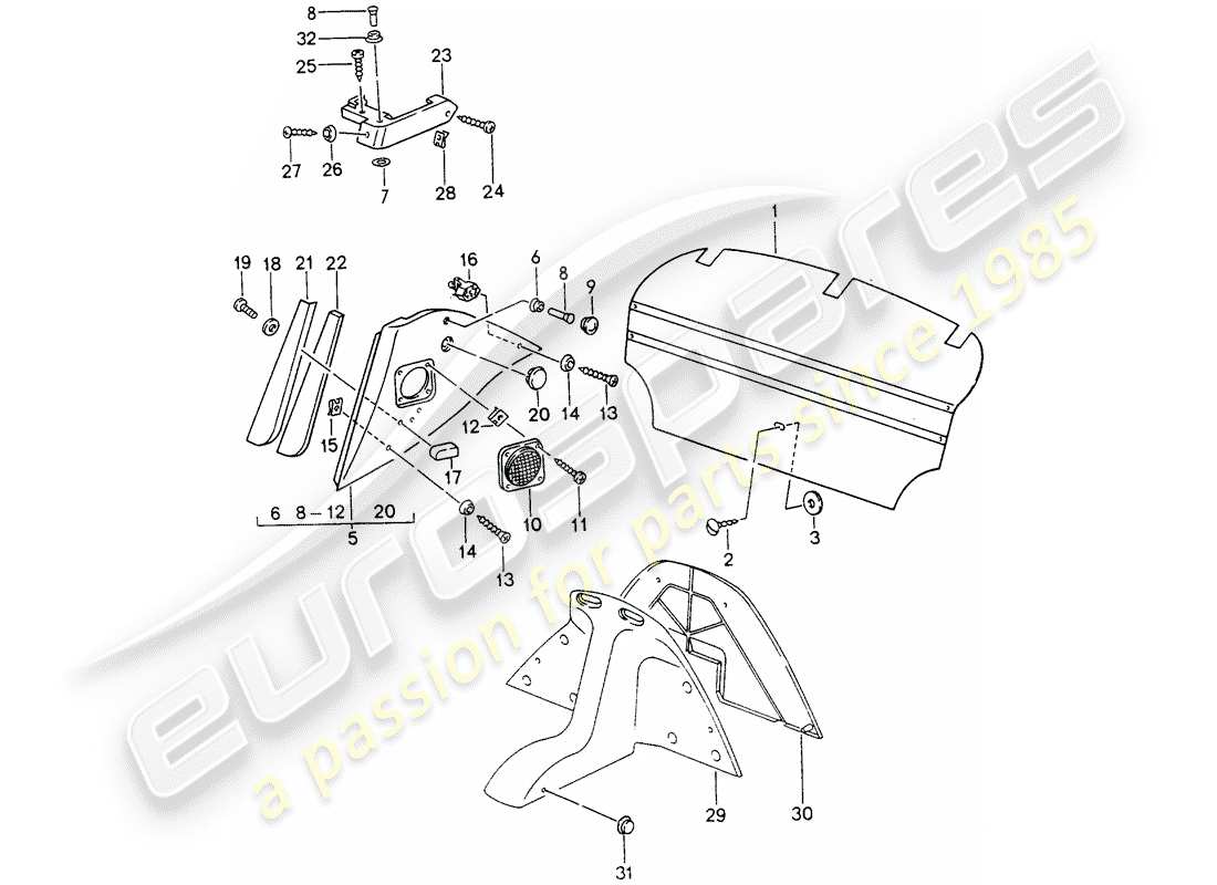 a part diagram from the porsche 1998 (993) parts catalogue