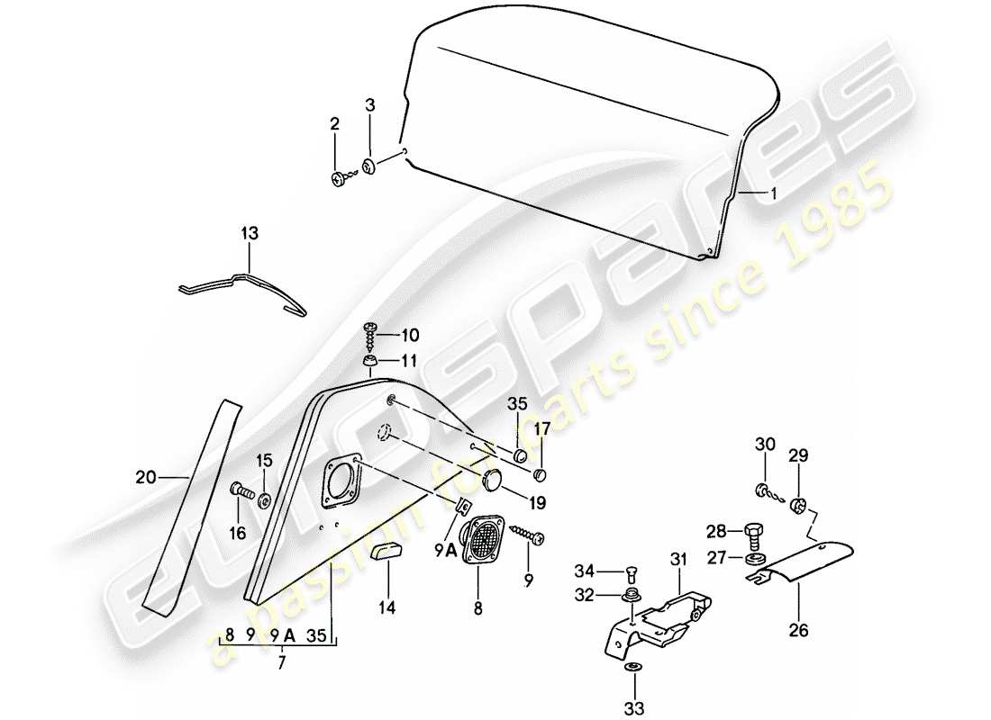 a part diagram from the porsche 911 parts catalogue
