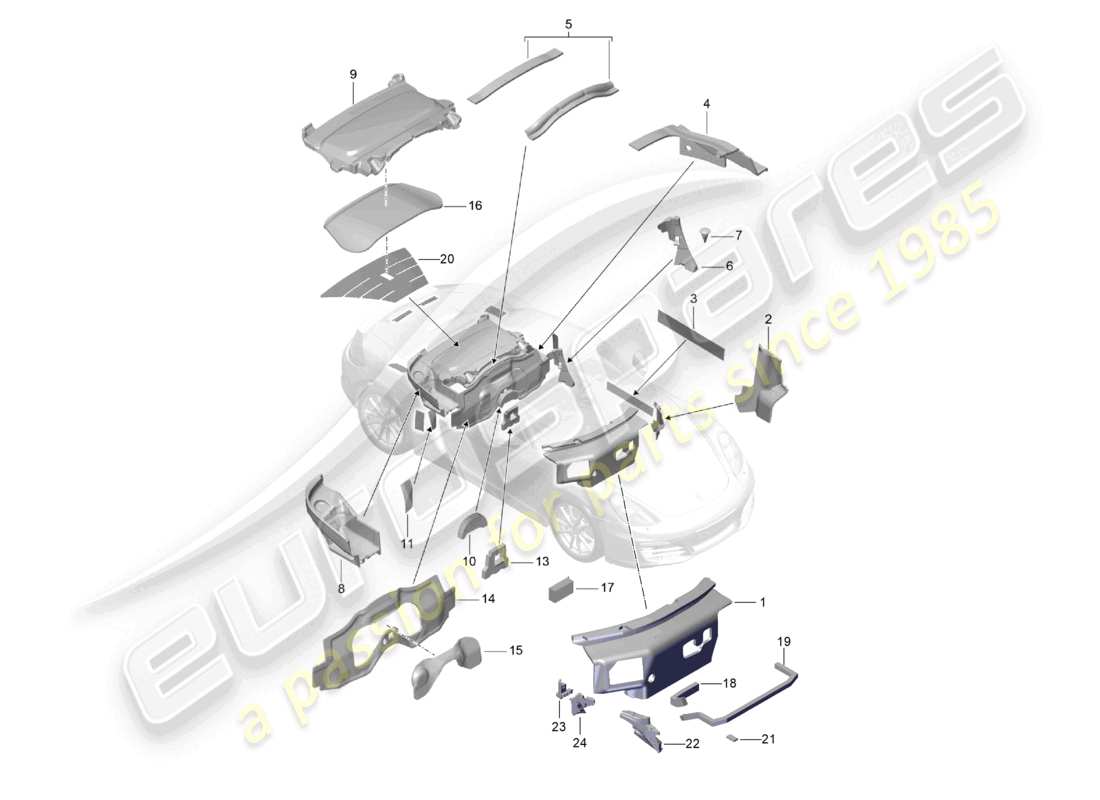 a part diagram from the porsche 2013 (981 boxster) parts catalogue