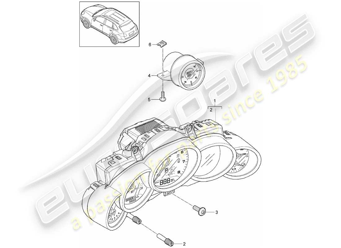 VIEW PARTS DIAGRAMS FROM THE PORSCHE CAYENNE PARTS CATALOGUE a part diagram from the porsche cayenne parts catalogue