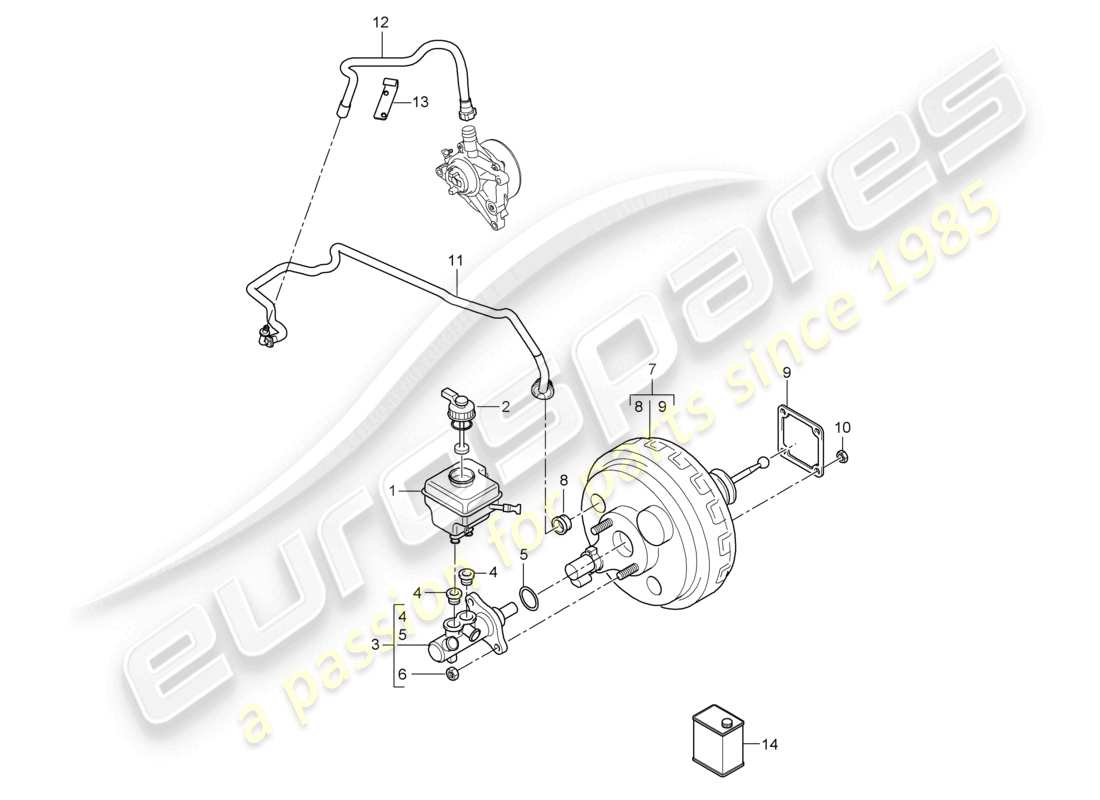 a part diagram from the porsche 2008 (cayenne e1 9pa) parts catalogue