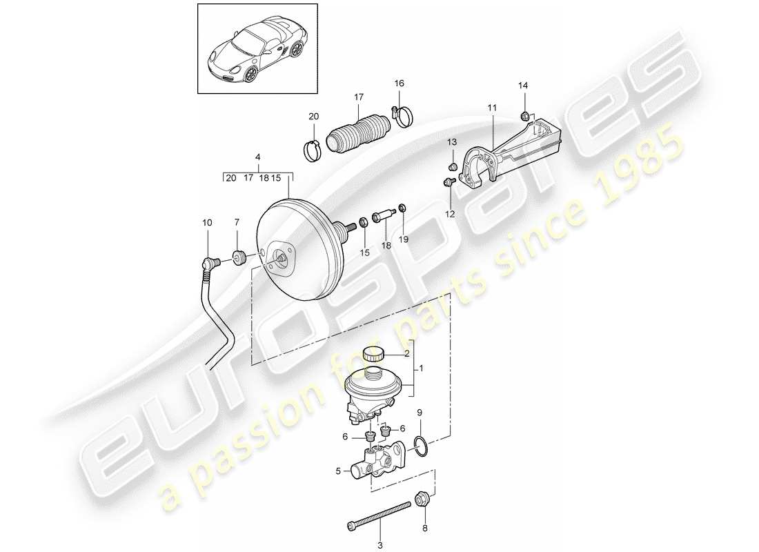a part diagram from the porsche 2009 (987 boxster) parts catalogue