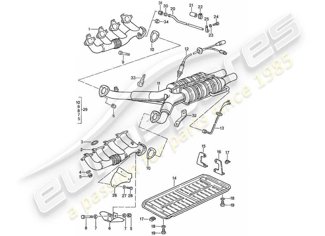 VIEW PARTS DIAGRAMS FROM THE PORSCHE 928 PARTS CATALOGUE a part diagram from the porsche 928 parts catalogue