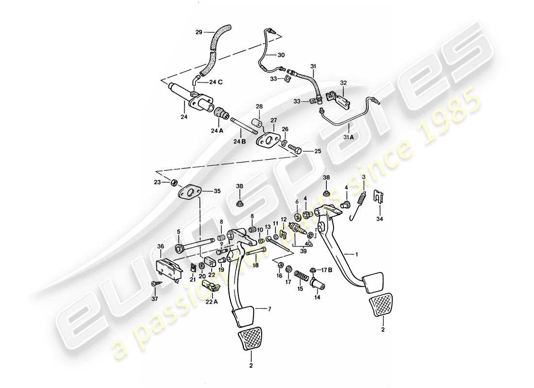 a part diagram from the porsche 1992 (928) parts catalogue