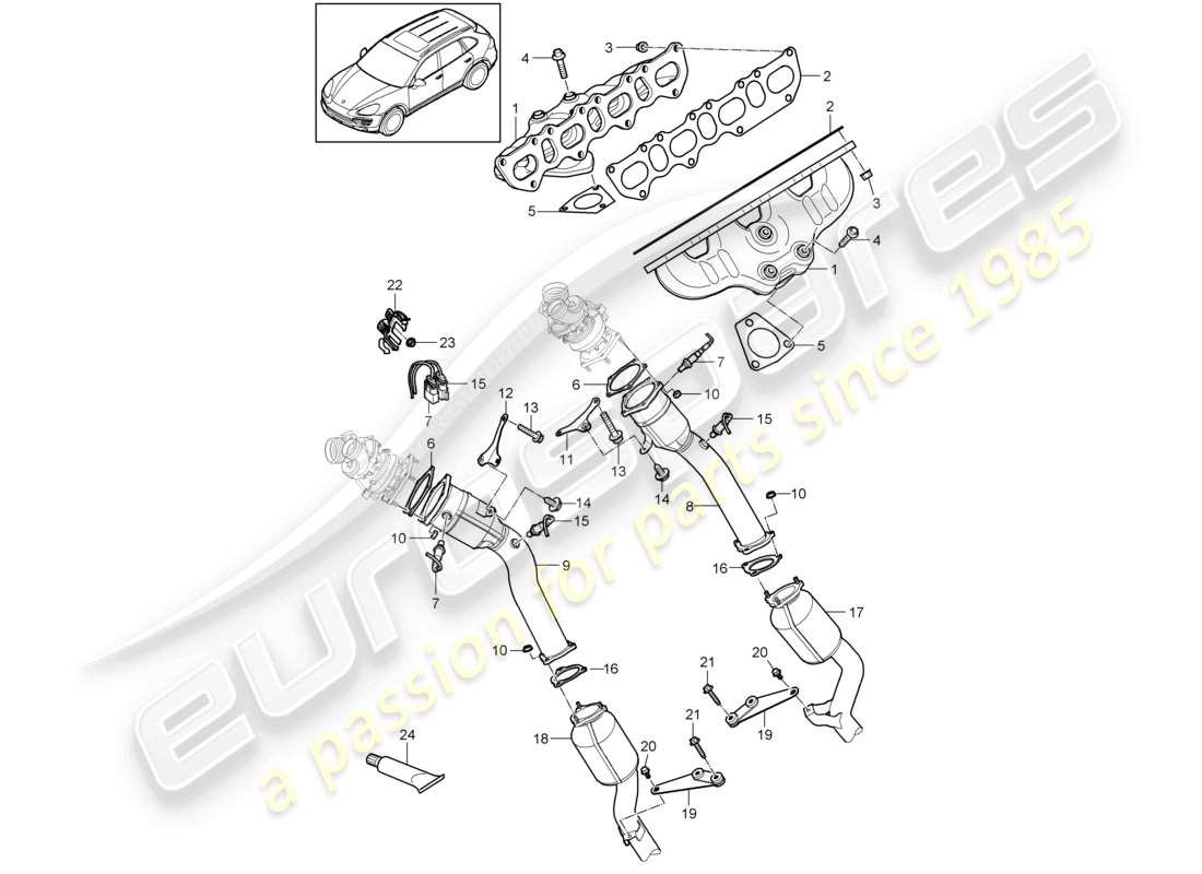 a part diagram from the porsche cayenne parts catalogue