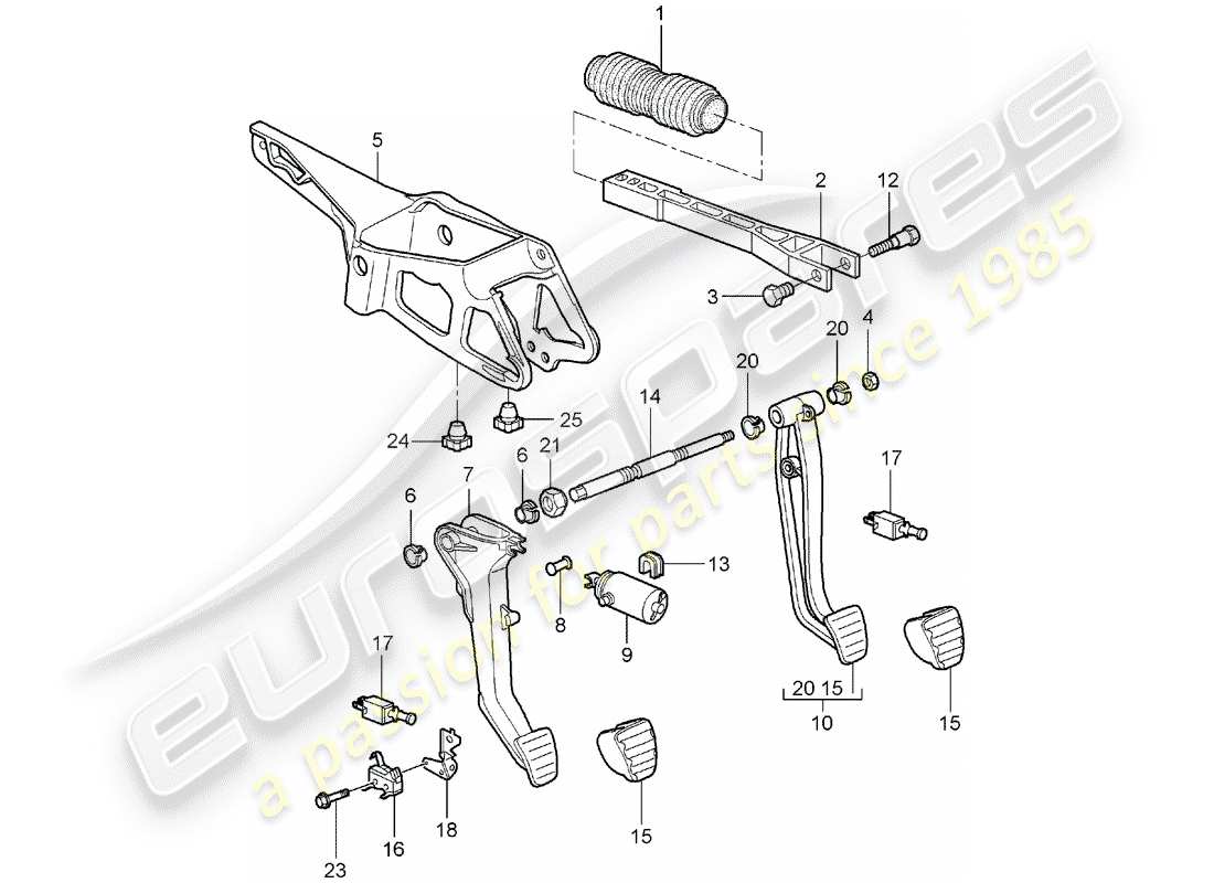 a part diagram from the porsche 2006 (987 boxster) parts catalogue