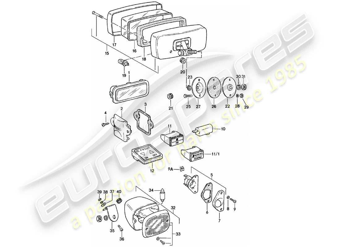 a part diagram from the porsche 911 parts catalogue