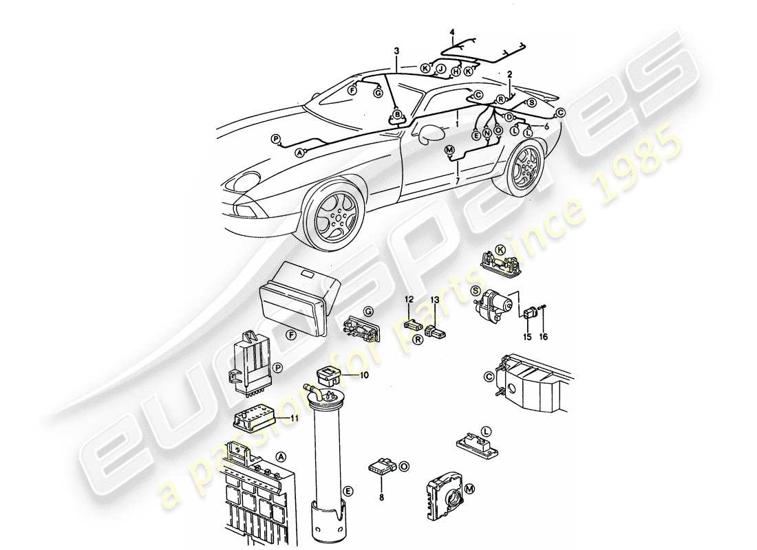 VIEW PARTS DIAGRAMS FROM THE PORSCHE 928 PARTS CATALOGUE a part diagram from the porsche 928 parts catalogue