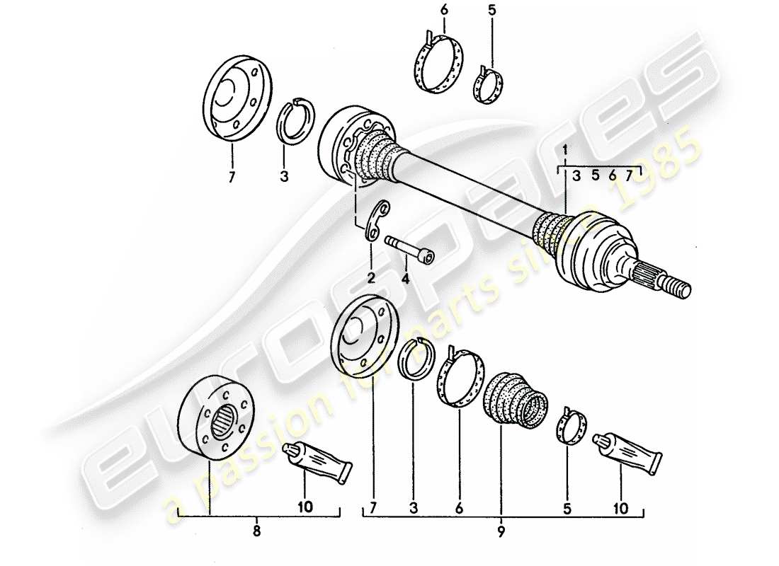 a part diagram from the porsche 1993 (928) parts catalogue