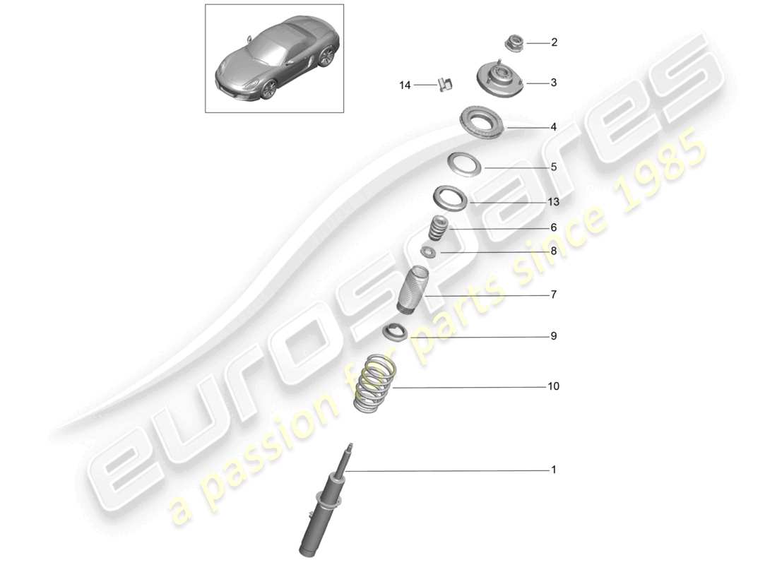 a part diagram from the porsche 2012 (981 boxster) parts catalogue