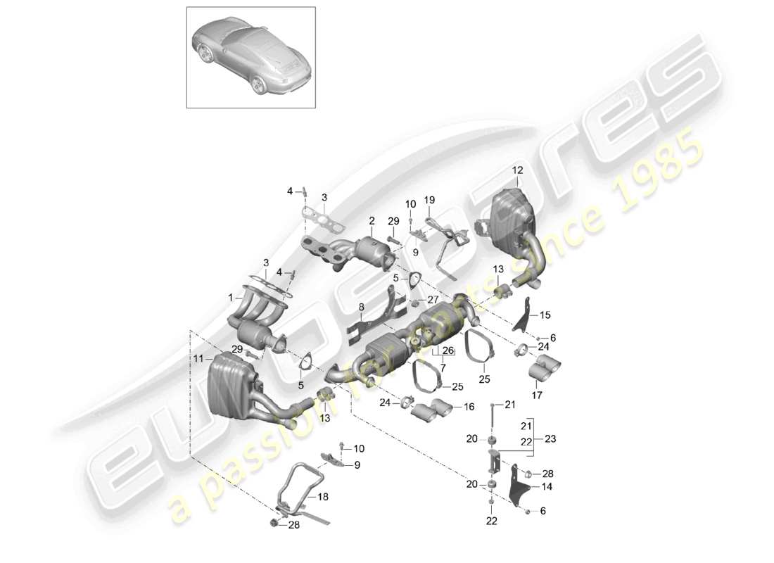 a part diagram from the porsche 991 parts catalogue