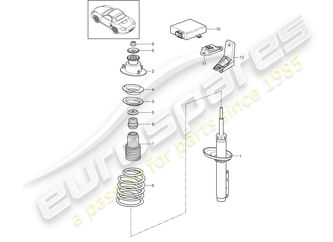 a part diagram from the porsche 2010 (987 boxster) parts catalogue