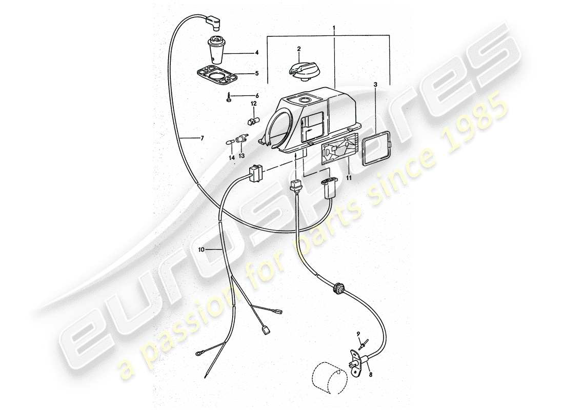 a part diagram from the porsche 1975 (911 turbo) parts catalogue